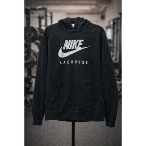 Nike Club Fleece Men's Medium Hoodie Nike Lacrosse Black Graphic Pullover